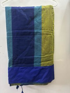 Gehen Blue &amp; Green Striped  Saree