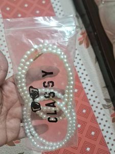 white Pearl Necklace 2 piece