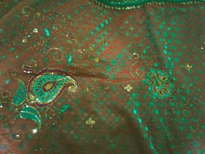 Red Embroidered Saree ( No blause )