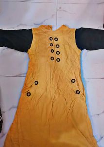yellow frock &amp; black inner