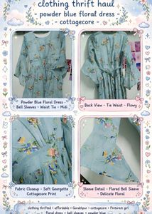 Powder Blue Floral Midi Dress