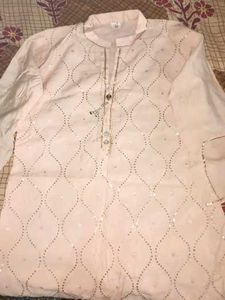Elegant Pink Embroidered Kurta with pant