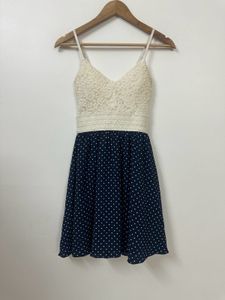 Navy Polka Dot Lace Dress