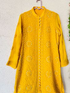 Yellow Embroidered Kurta