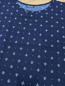 Navy Anchor Print Top