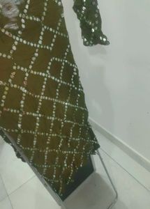 Olive Green Embellished Kurta Set with Dupatta