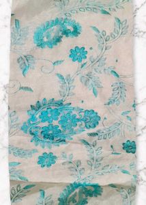 Embroidered saree with Pom Po