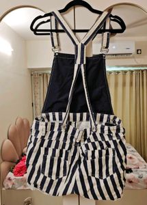 Striped Denim dungaree