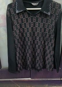 Chic Black Sweater with Embellishments