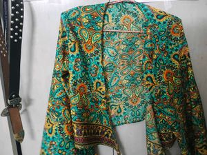 Boho Paisley Print Wrap Crop Top