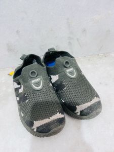 Kids Black Camo Slip-On Sneakers