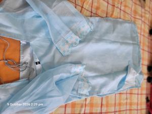 Light Blue Sequined Kurta Set