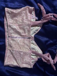 Lace baby pink Corset top