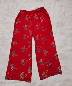 Red Printed Palazzo Pants