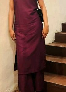 Elegant Maroon Kurta Palazzo Set