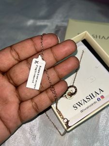 SWASHAA Rose Gold Double Ring Necklace