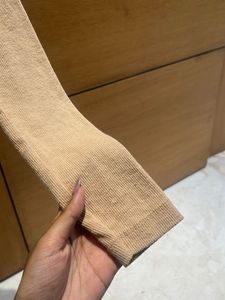 Mango Beige Ruched Long Sleeve Crop Top