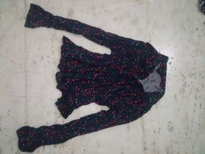 y2k cherry print button up