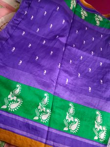 Violet Crape Silk Saree