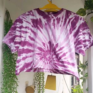 Tie dye oversized crop top
