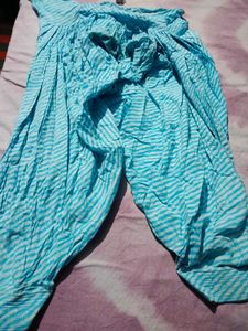 Blue Striped Kurta Set with Patiala Pants