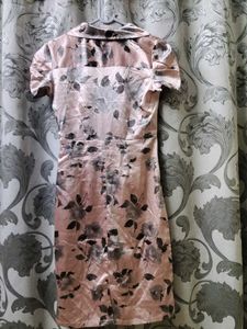 Elegant Pink Floral Wrap Dress