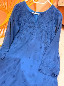 Elegant Teal Embroidered Kurta Set