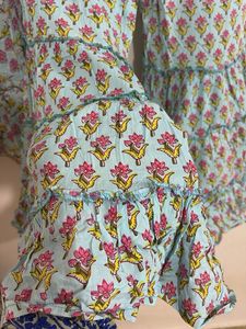 Floral Printed Gotta Patti Kurta with Sharara