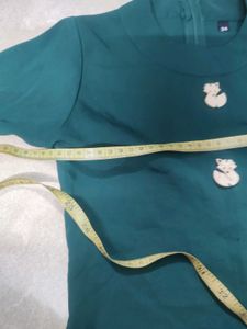 Green Top &amp; Pants Set with Cute Detail