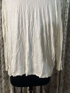 Cream Relaxed Fit Long Sleeve Top