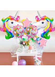 Unicorn Theme Birthday Balloon  5Pcs in 1 set