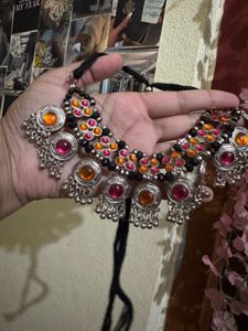 Boho Oxidised Necklace Set