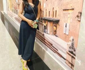 Elegant Navy Blue Maxi Dress