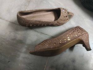 Glittery Open Toe Heels