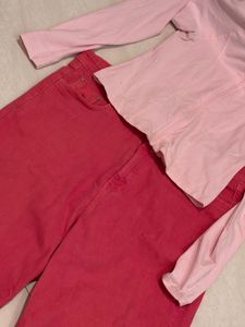 Pink Wide Leg Jeans