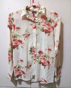 Floral Shirt Semi Sheer