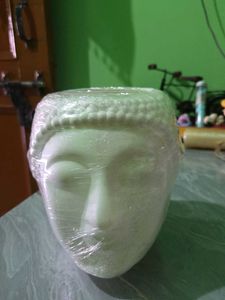 White Buddha Head Showpiece