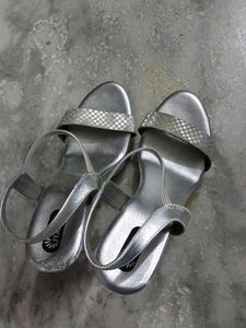 Silver Heeled Sandals
