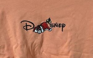 Disney Embroidered Peach Crop Top | Size M