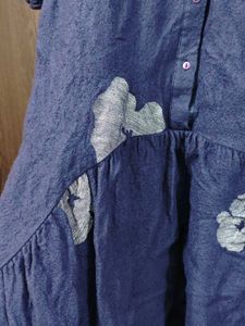 Blue Floral Button-Down Dress
