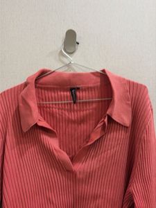 Peach Knitted Cropped Top
