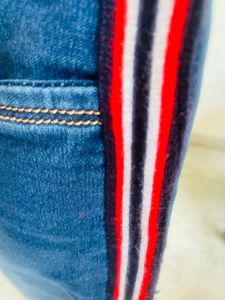 Striped High-Waisted Jeans