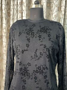 Kathy Ireland Black Lace Blouse