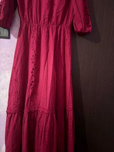 pink embroidery dress