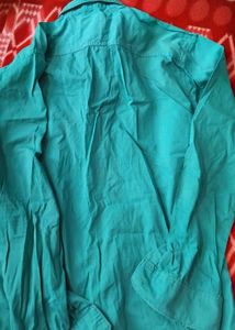 Men's Teal Long Sleeve Button-Down Shirt