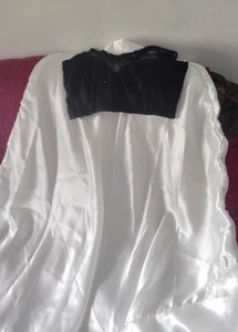Black Crop Top &amp; White Skirt Set