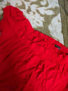 Red Off-Shoulder Mini Dress