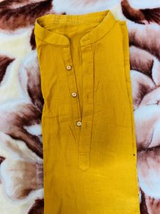 Mustard Kurta For Gents , M Size