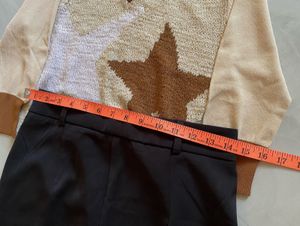 Co.ord Set:Knit Sweater&amp; Black Pants