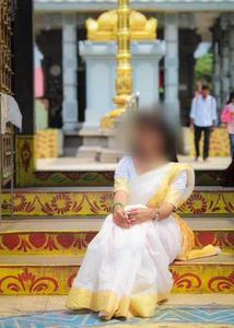 Elegant White and Gold Saree